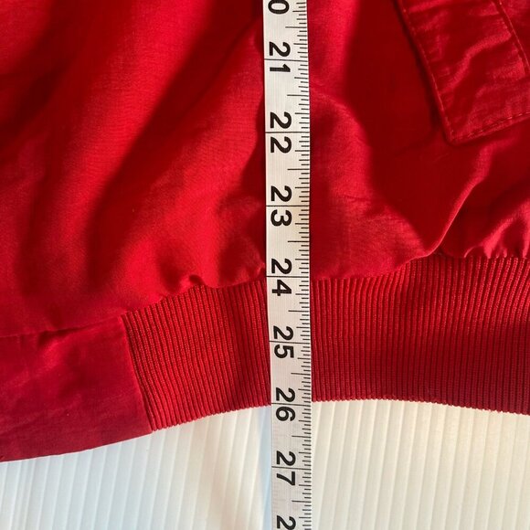 J. Crew Vintage Oarsman Mens Bomber Jacket Size M Red Fleece Lining Made In USA - Picture 13 of 14